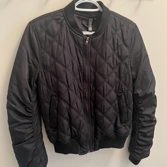 Black Ruched Bomber! - Picture 4 of 6